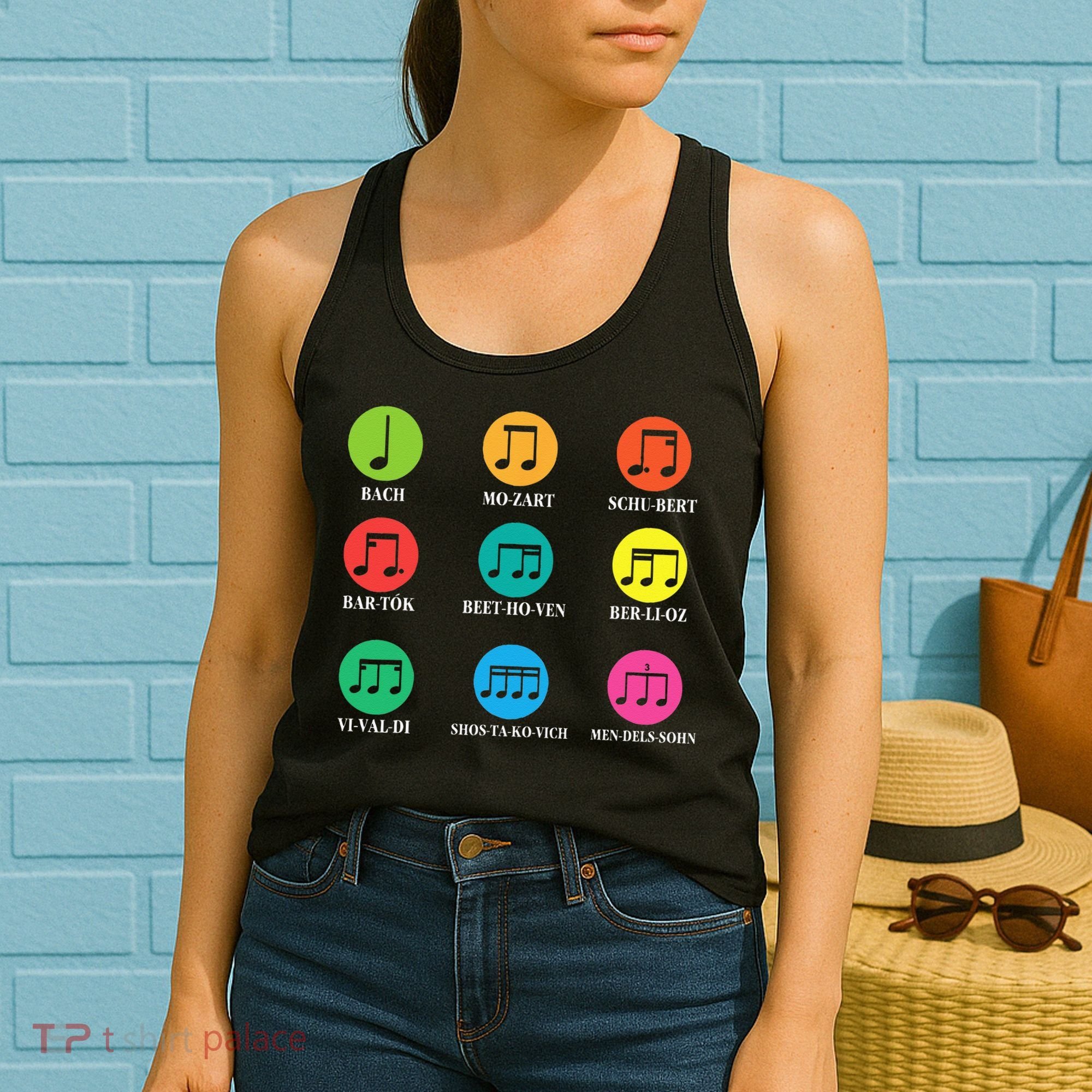 Classic Composers Classical Music Musical Notes Women's Tank Top