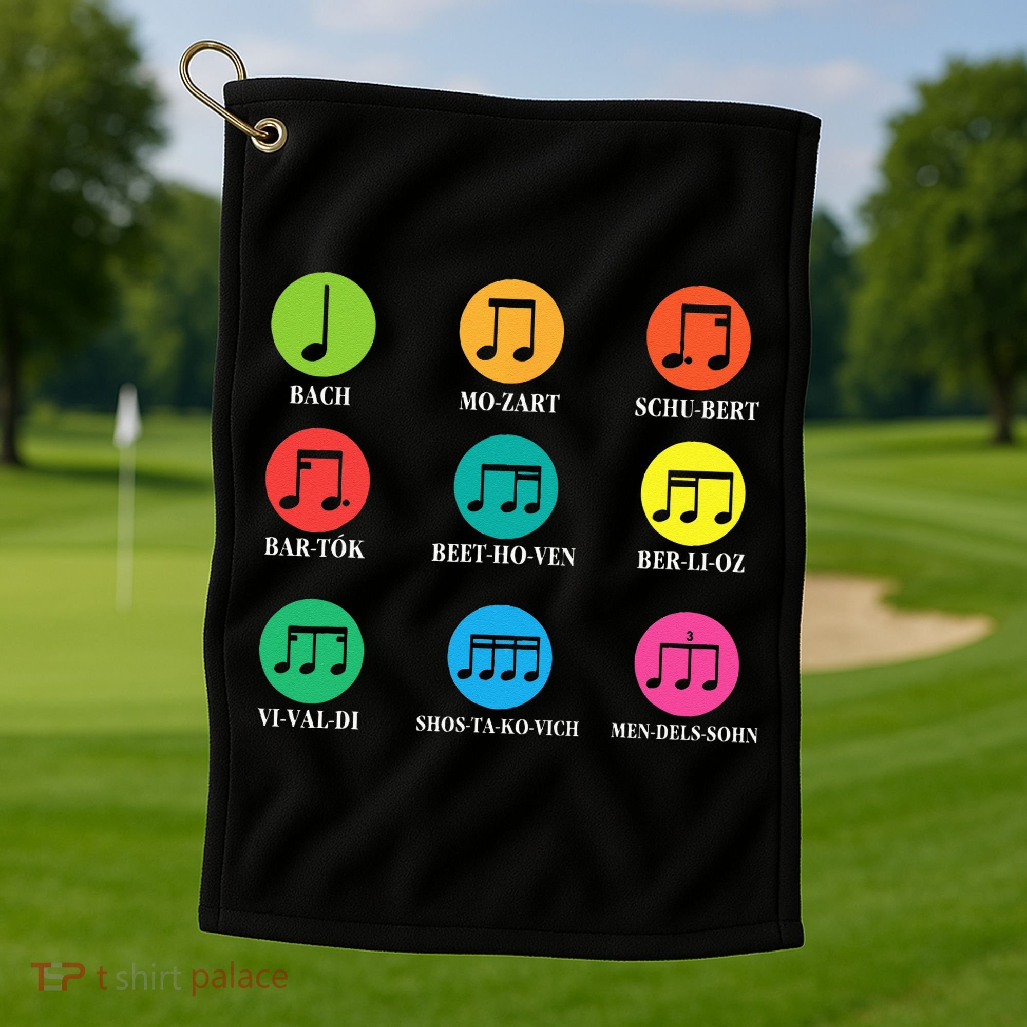 Classic Composers Classical Music Musical Notes Golf Towel