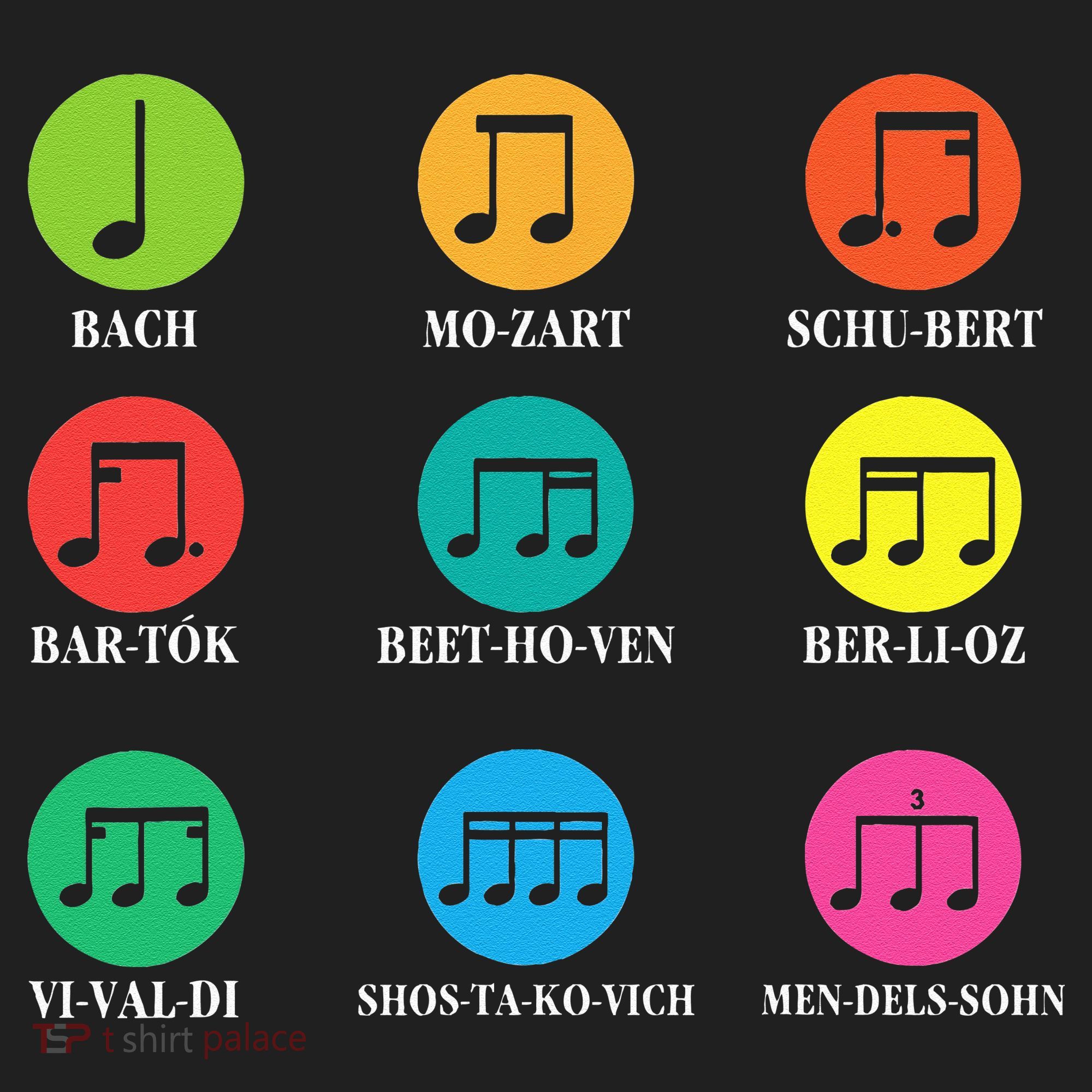 Classic Composers Classical Music Musical Notes Golf Towel