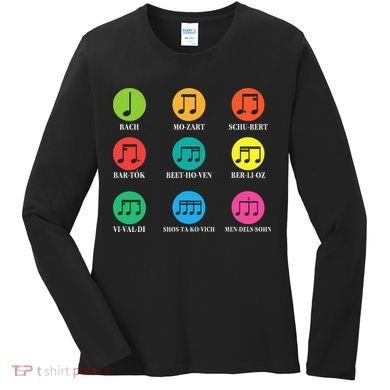 Classic Composers Classical Music Musical Notes Women's Long Sleeve Shirt