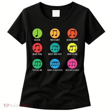 Classic Composers Classical Music Musical Notes Women's T-Shirt