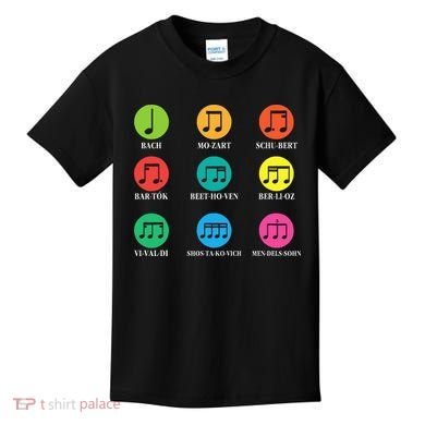 Classic Composers Classical Music Musical Notes Kids T-Shirt