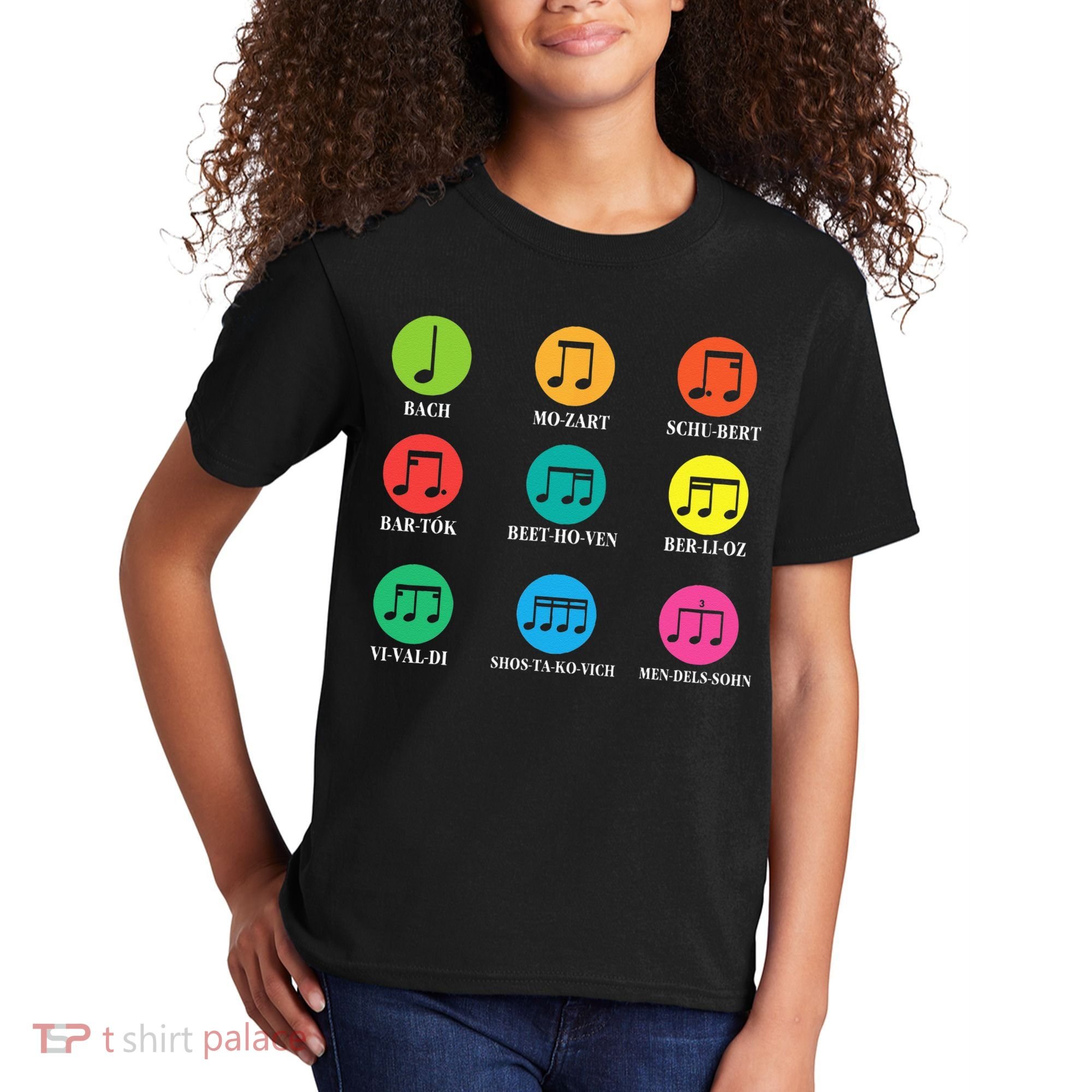 Classic Composers Classical Music Musical Notes Kids T-Shirt