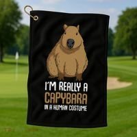 Capybara Costume Golf Towel thumb 1
