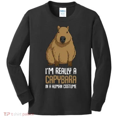 Capybara Costume Kids Long Sleeve Shirt