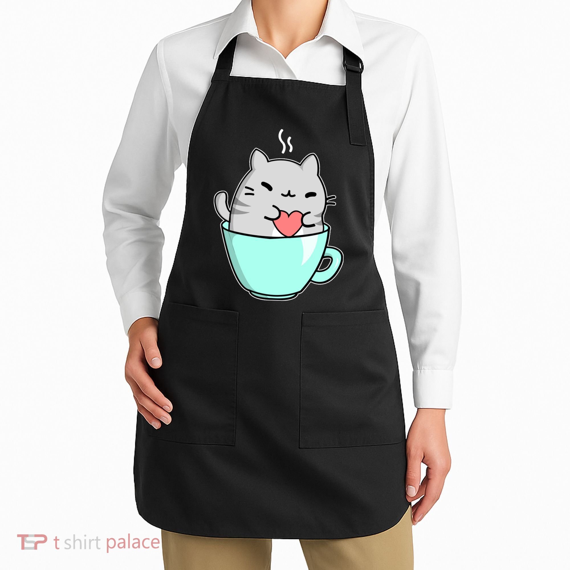 Cute Cat Coffee Lover Gift Apron