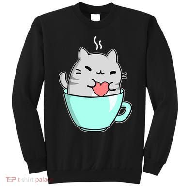 Cute Cat Coffee Lover Gift Sweatshirt