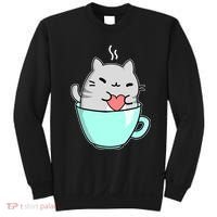 Cute Cat Coffee Lover Gift Sweatshirt thumb 0