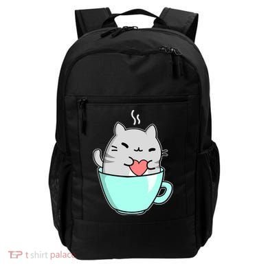 Cute Cat Coffee Lover Gift Backpack