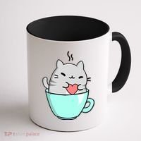 Cute Cat Coffee Lover Gift Coffee Mug thumb 1