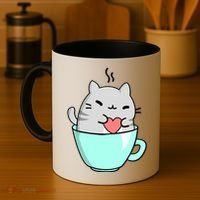 Cute Cat Coffee Lover Gift Coffee Mug thumb 4