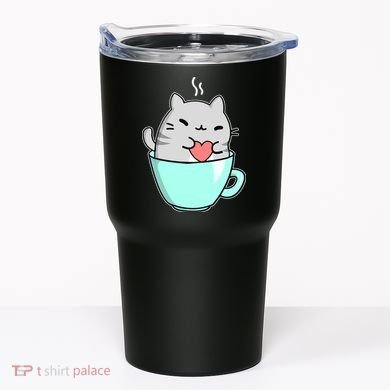 Cute Cat Coffee Lover Gift Tumbler