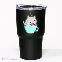 Cute Cat Coffee Lover Gift Tumbler thumb 0