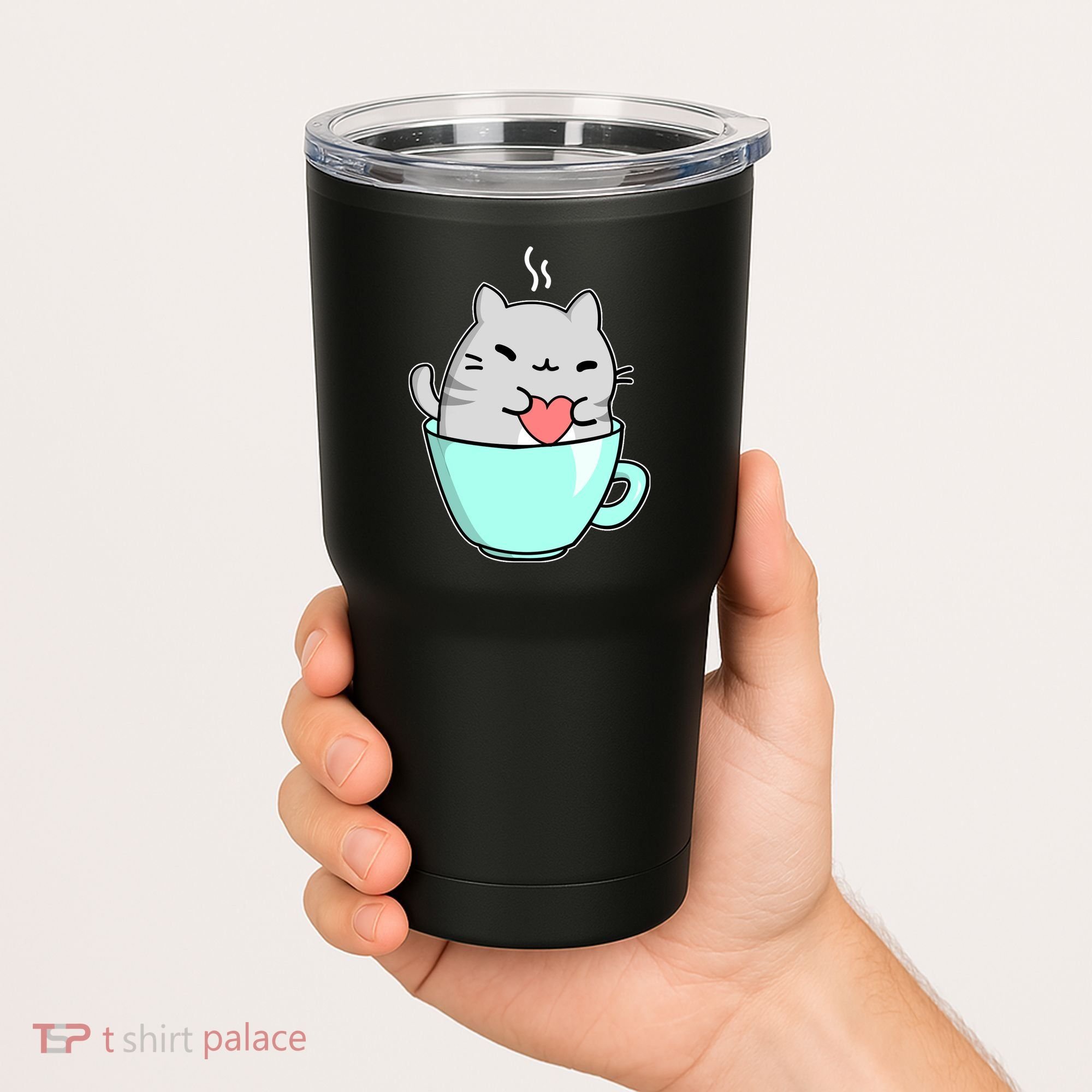 Cute Cat Coffee Lover Gift Tumbler