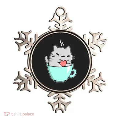 Cute Cat Coffee Lover Gift Ornament