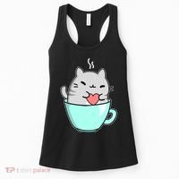 Cute Cat Coffee Lover Gift Women's Tank Top thumb 0