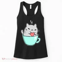 Cute Cat Coffee Lover Gift Women's Tank Top thumb 0