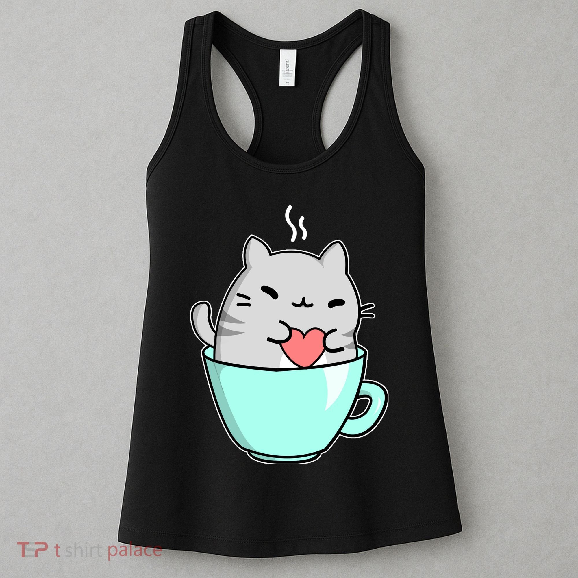 Cute Cat Coffee Lover Gift Women's Tank Top