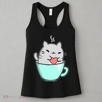 Cute Cat Coffee Lover Gift Women's Tank Top thumb 3