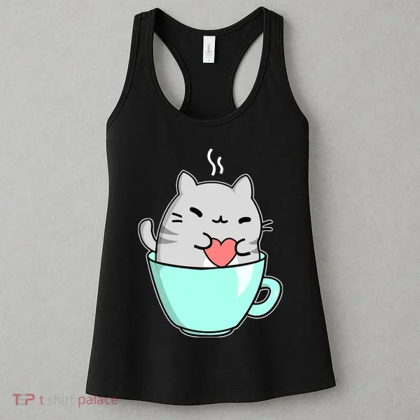 Cute Cat Coffee Lover Gift Women's Tank Top