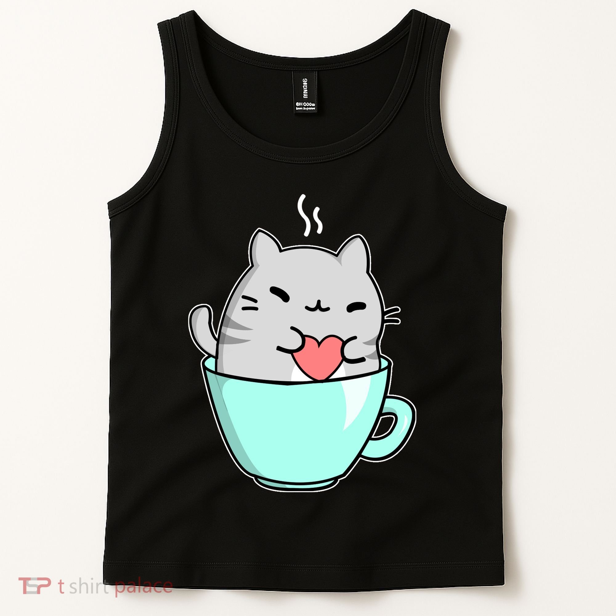 Cute Cat Coffee Lover Gift Tank Top
