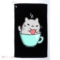 Cute Cat Coffee Lover Gift Golf Towel thumb 0