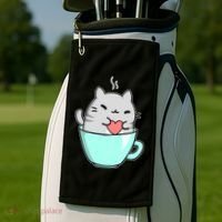 Cute Cat Coffee Lover Gift Golf Towel thumb 2