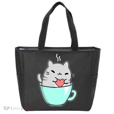 Cute Cat Coffee Lover Gift Tote Bag