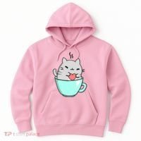 Cute Cat Coffee Lover Gift Hoodie thumb 0