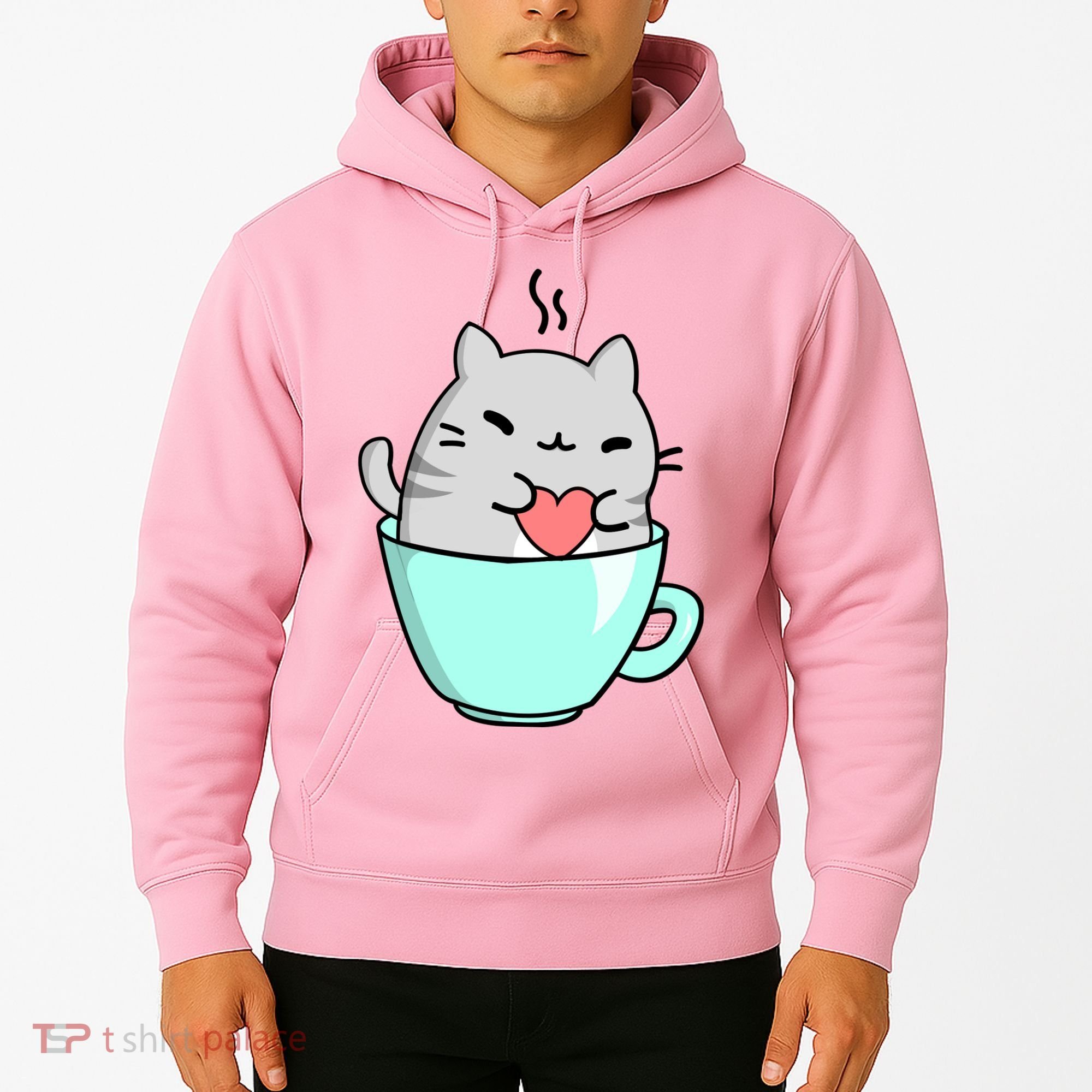 Cute Cat Coffee Lover Gift Hoodie