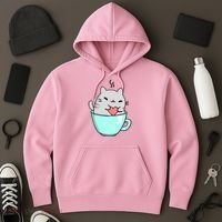 Cute Cat Coffee Lover Gift Hoodie thumb 3