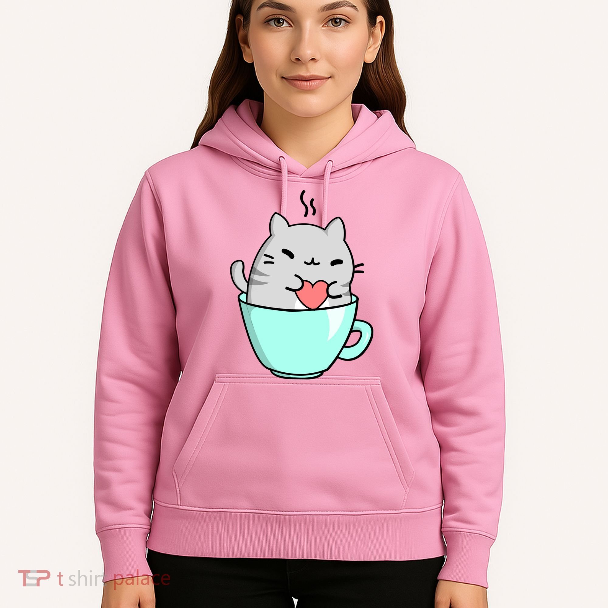 Cute Cat Coffee Lover Gift Hoodie