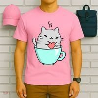 Cute Cat Coffee Lover Gift T-Shirt thumb 6