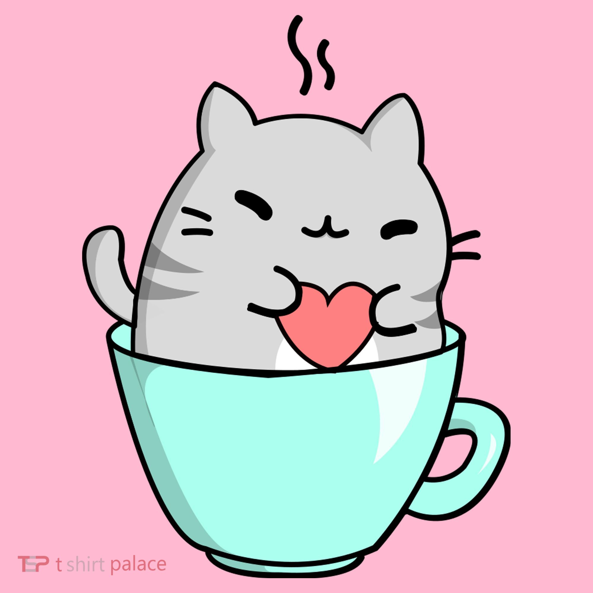 Cute Cat Coffee Lover Gift Button