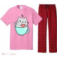 Cute Cat Coffee Lover Gift Pajama Set thumb 0