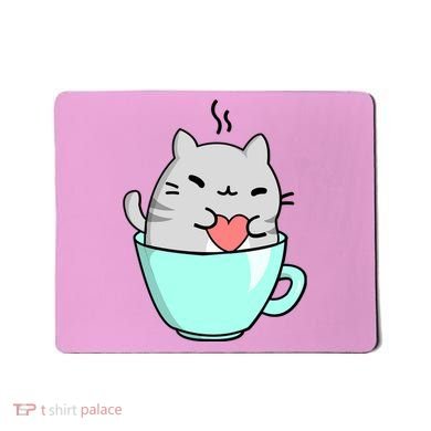 Cute Cat Coffee Lover Gift Mousepad