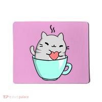 Cute Cat Coffee Lover Gift Mousepad thumb 0