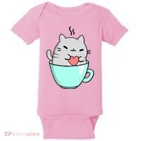 Cute Cat Coffee Lover Gift Baby Bodysuit thumb 0