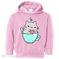 Cute Cat Coffee Lover Gift Toddler Hoodie thumb 0