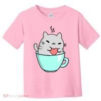 Cute Cat Coffee Lover Gift Toddler T-Shirt thumb 0
