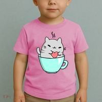 Cute Cat Coffee Lover Gift Toddler T-Shirt thumb 2