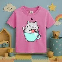 Cute Cat Coffee Lover Gift Toddler T-Shirt thumb 3