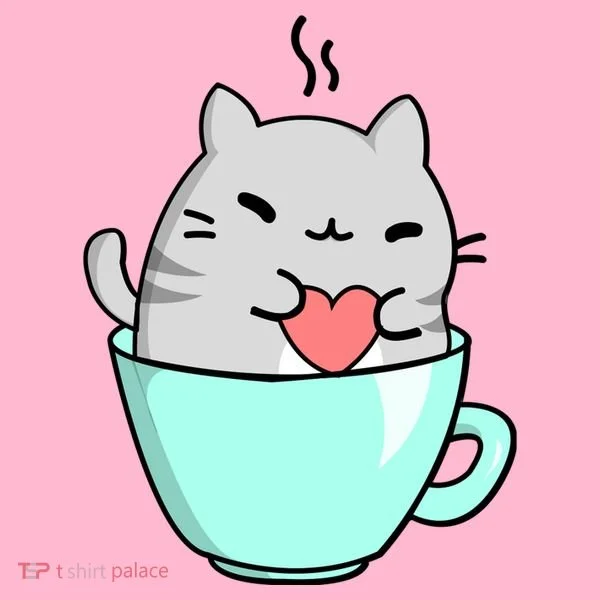 Cute Cat Coffee Lover Gift Women's T-Shirt