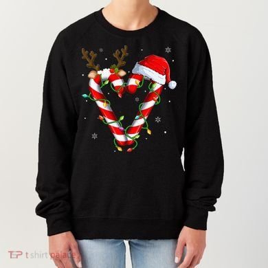 Candy Cane Crew Santa Christmas Lights Xmas Women's Sweatshirt