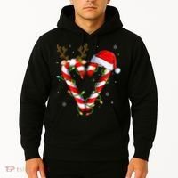 Candy Cane Crew Santa Christmas Lights Xmas Hoodie thumb 2