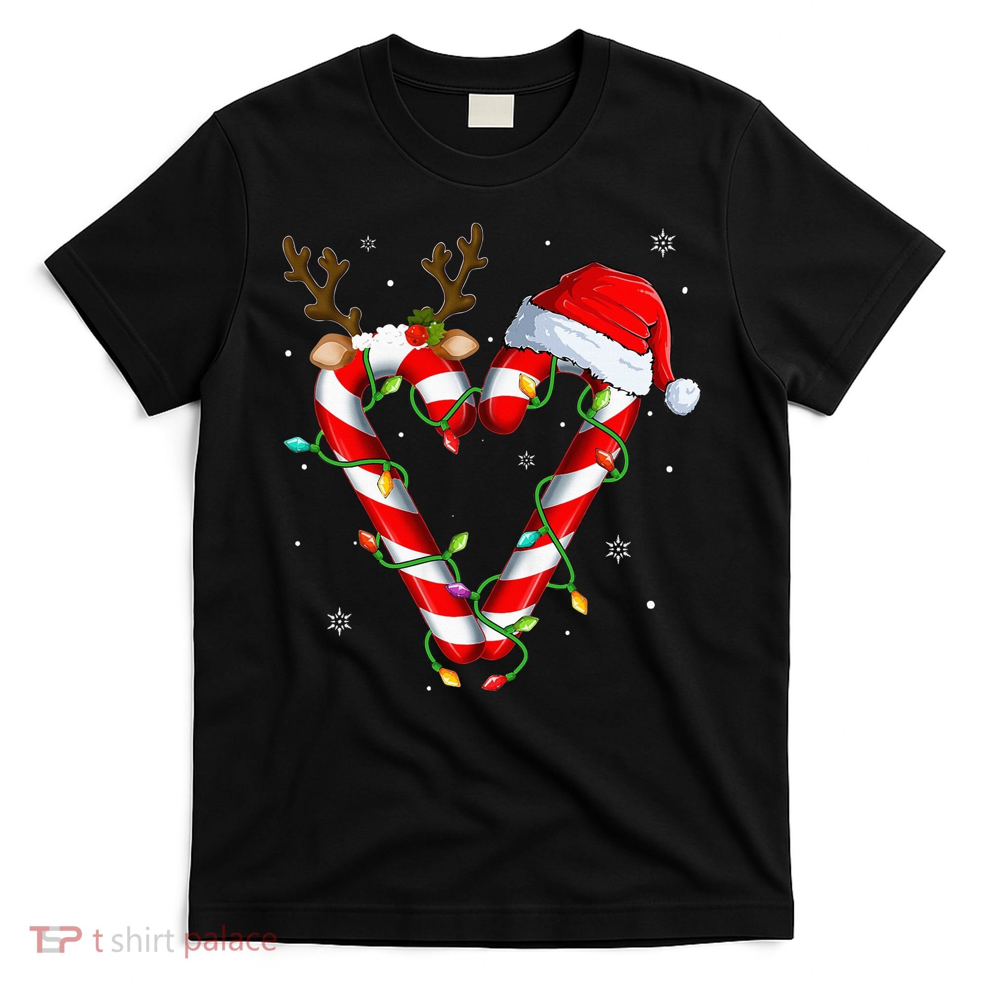 Candy Cane Crew Santa Christmas Lights Xmas T-Shirt