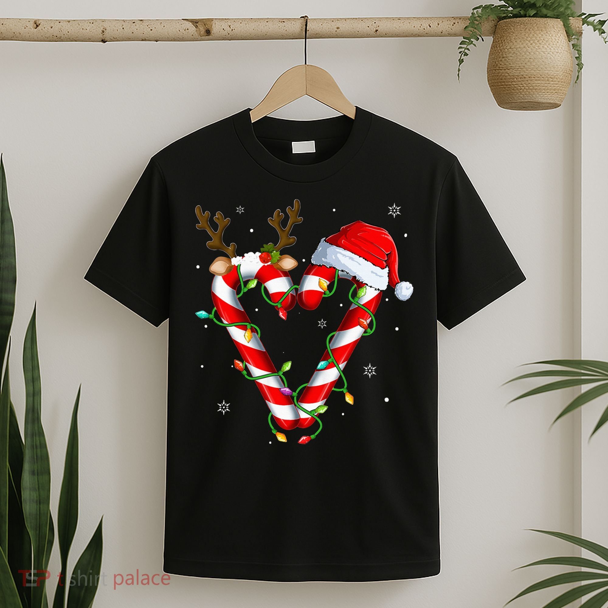 Candy Cane Crew Santa Christmas Lights Xmas T-Shirt