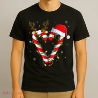 Candy Cane Crew Santa Christmas Lights Xmas T-Shirt thumb 3