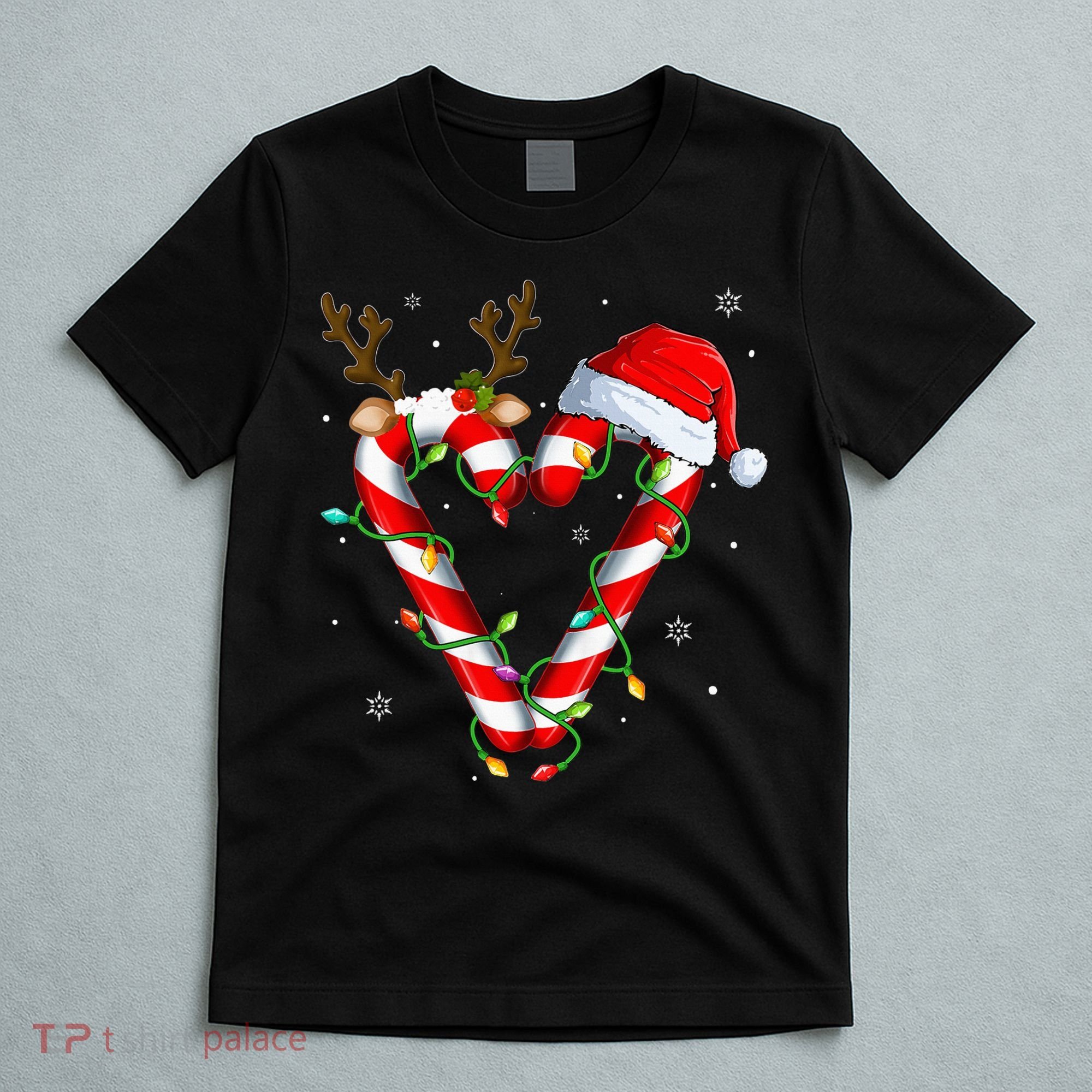 Candy Cane Crew Santa Christmas Lights Xmas T-Shirt