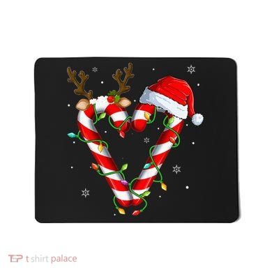 Candy Cane Crew Santa Christmas Lights Xmas Mousepad